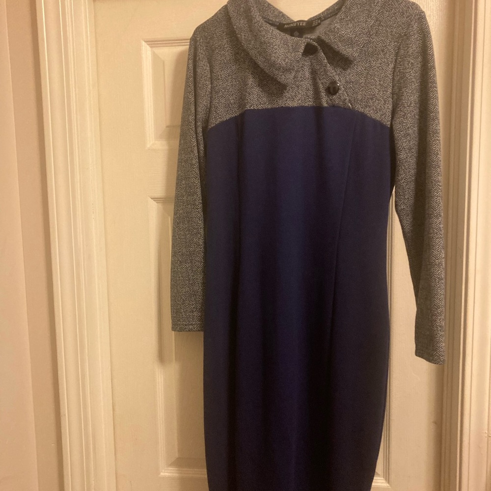 Homeyee XL Navy blue polyester dress